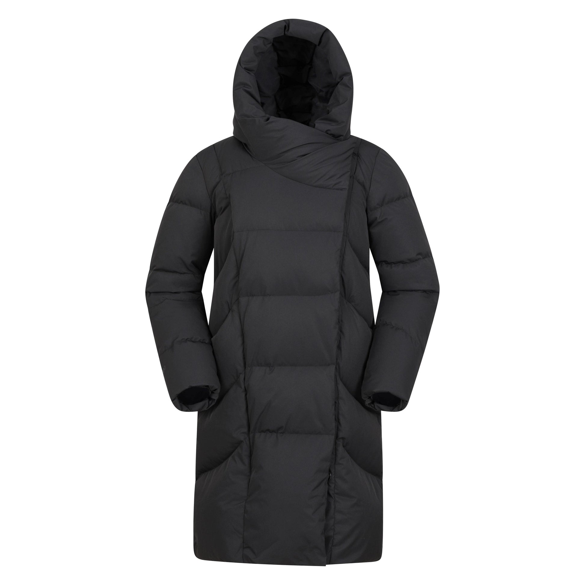 Black - Front - Mountain Warehouse Womens-Ladies Cosy Extreme II Wrap Down Jacket