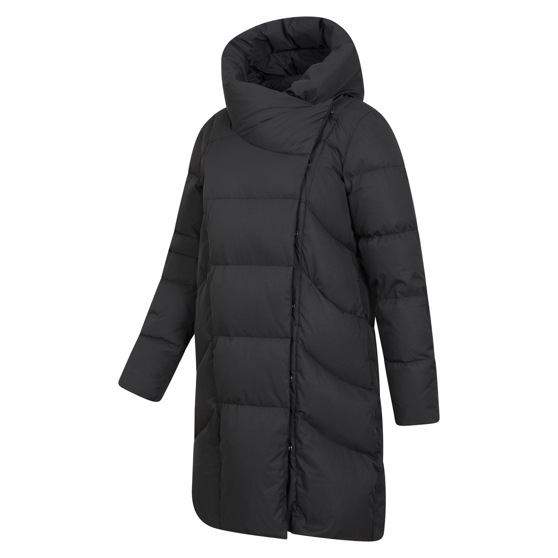 Black - Side - Mountain Warehouse Womens-Ladies Cosy Extreme II Wrap Down Jacket