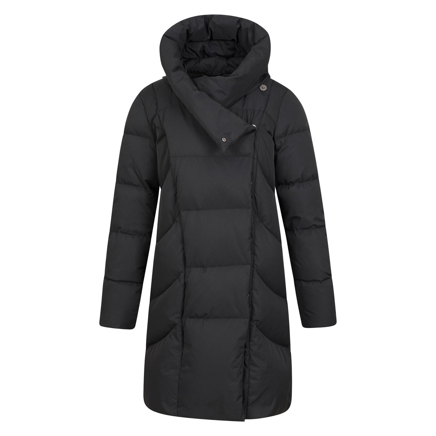 Black - Pack Shot - Mountain Warehouse Womens-Ladies Cosy Extreme II Wrap Down Jacket