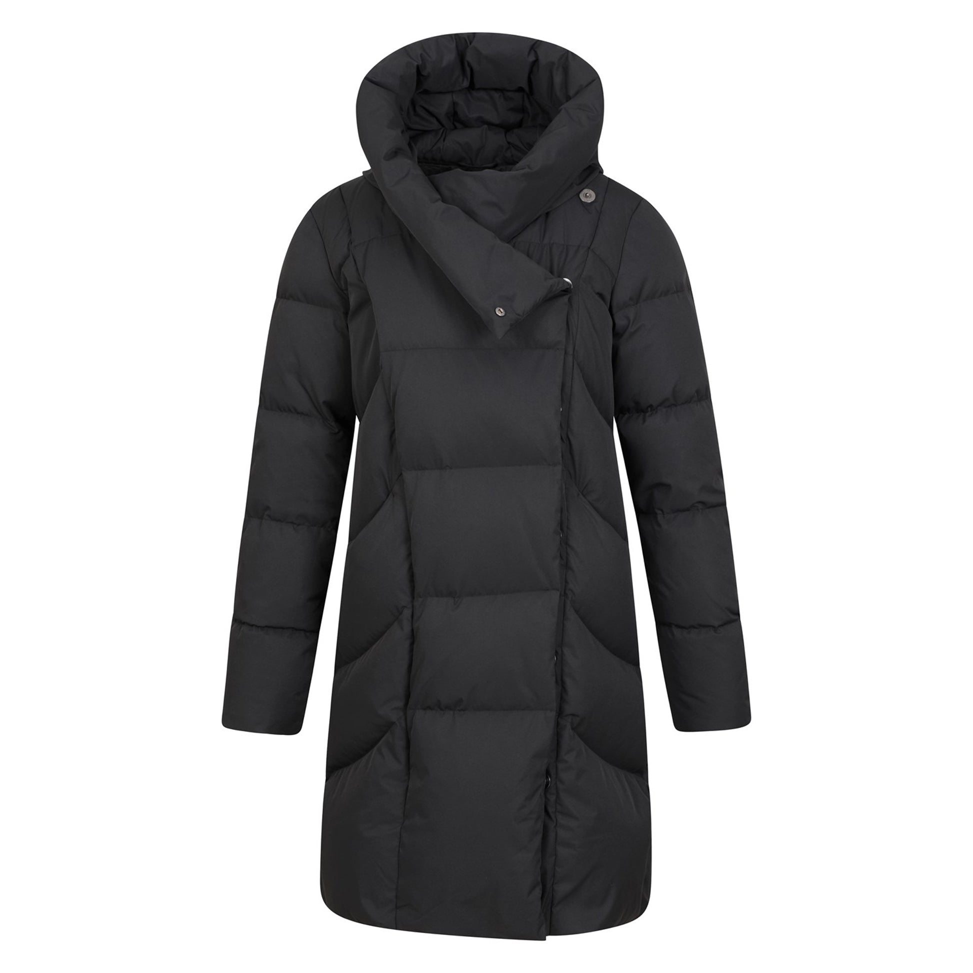 Black - Pack Shot - Mountain Warehouse Womens-Ladies Cosy Extreme II Wrap Down Jacket
