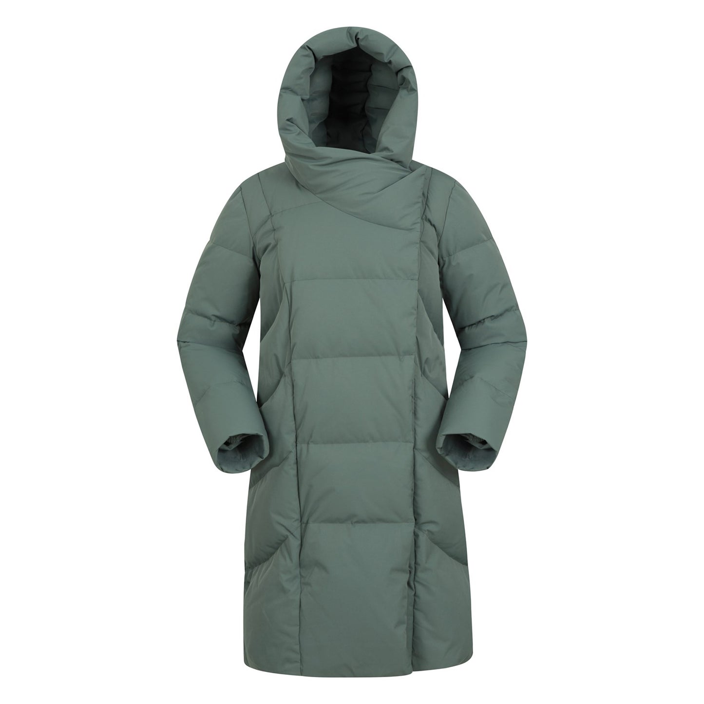 Dark Khaki - Front - Mountain Warehouse Womens-Ladies Cosy Extreme II Wrap Down Jacket