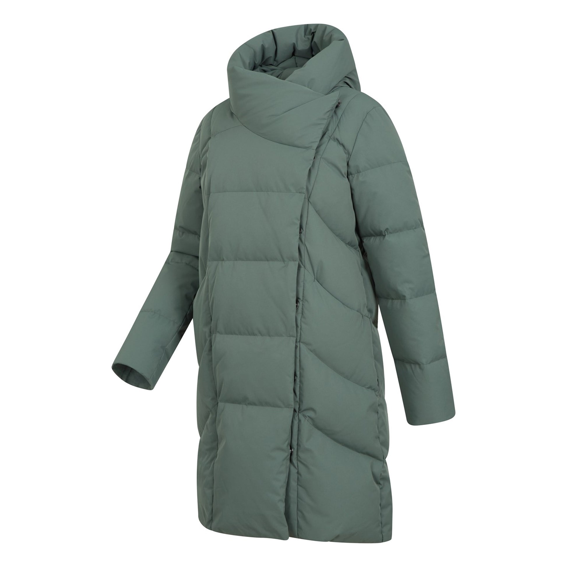 Dark Khaki - Side - Mountain Warehouse Womens-Ladies Cosy Extreme II Wrap Down Jacket