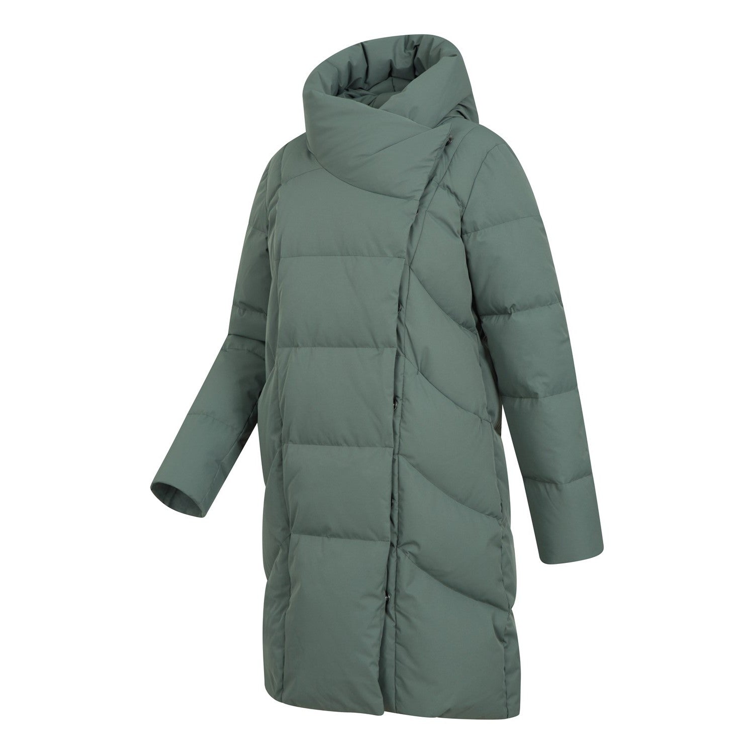 Khaki Green - Side - Mountain Warehouse Womens-Ladies Cosy Extreme II Wrap Down Jacket