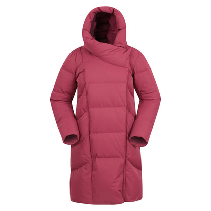 Burgundy - Front - Mountain Warehouse Womens-Ladies Cosy Extreme II Wrap Down Jacket