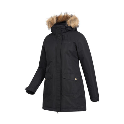 Black - Side - Mountain Warehouse Womens-Ladies Tarka II Long Padded Jacket