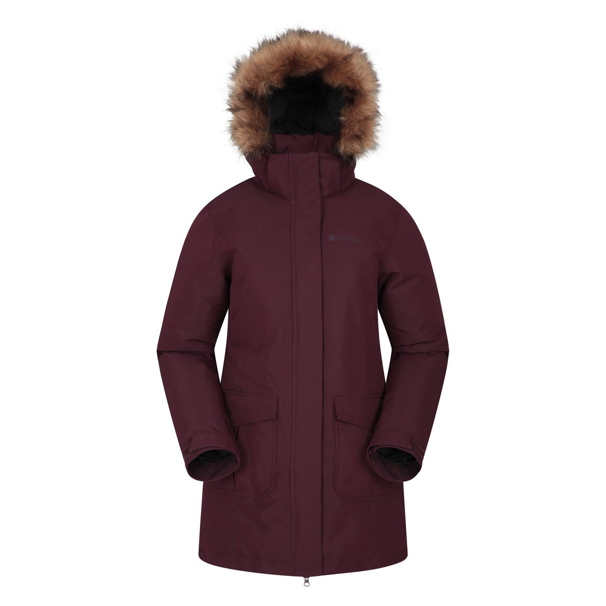 Burgundy - Front - Mountain Warehouse Womens-Ladies Tarka II Long Padded Jacket