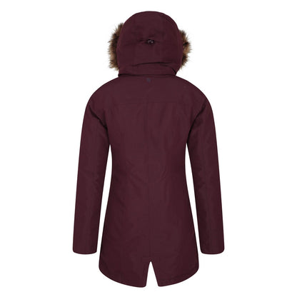 Burgundy - Back - Mountain Warehouse Womens-Ladies Tarka II Long Padded Jacket