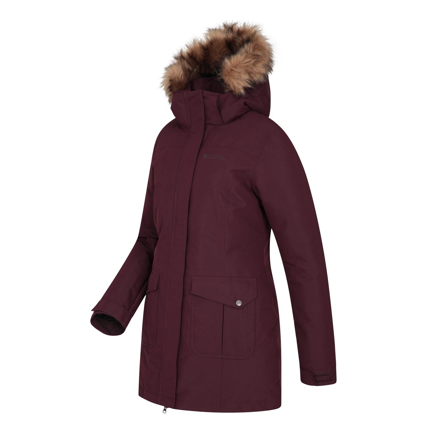 Burgundy - Side - Mountain Warehouse Womens-Ladies Tarka II Long Padded Jacket