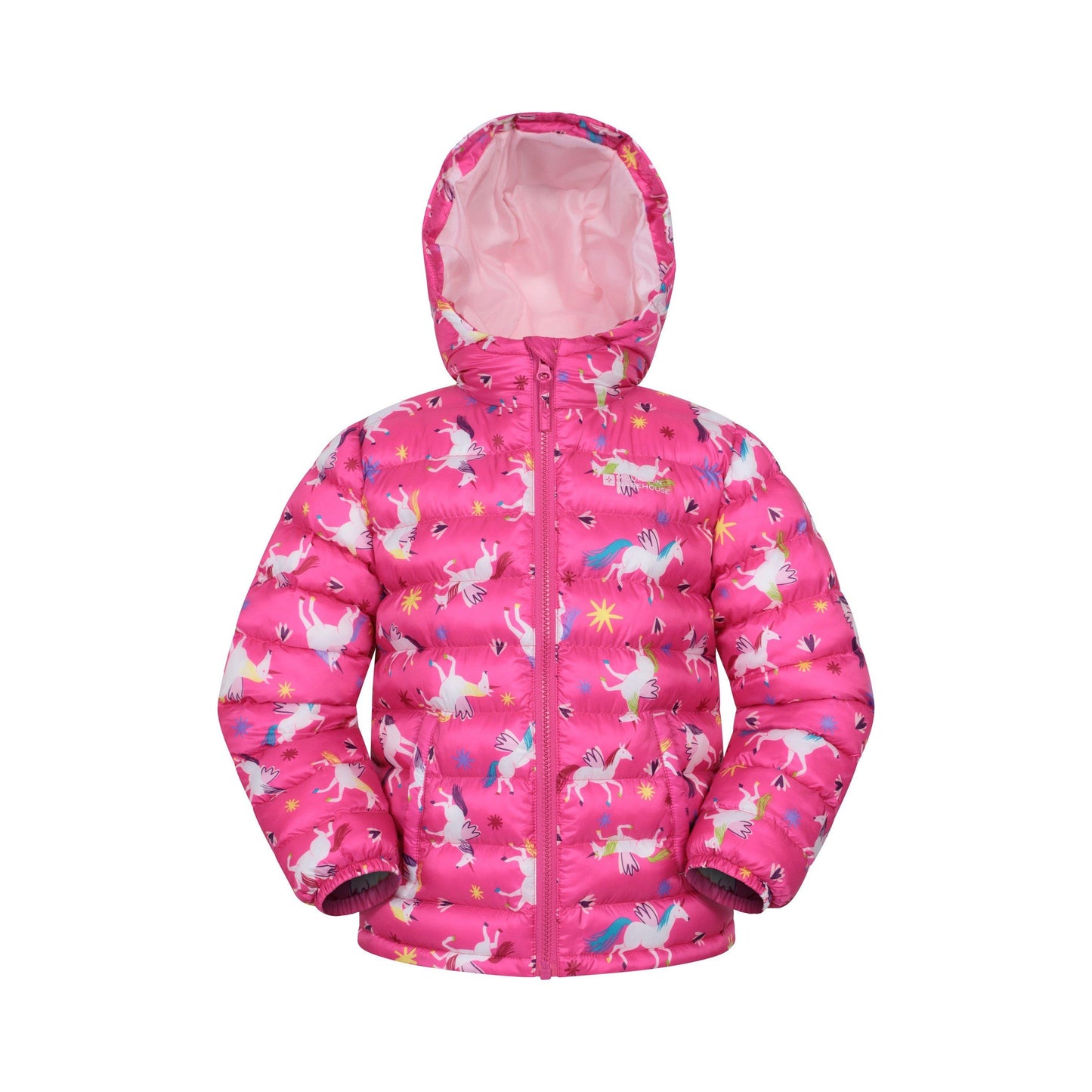 Dark Pink - Front - Mountain Warehouse Childrens-Kids Seasons Watercolour Padded Jacket