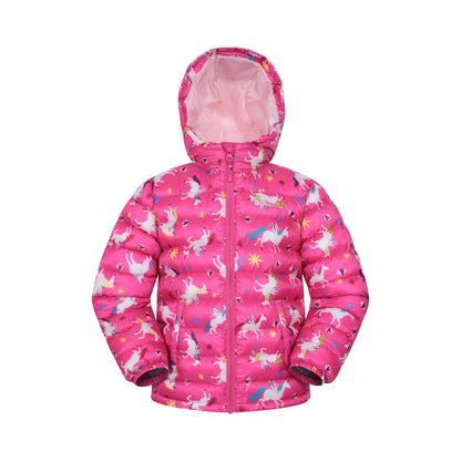 Dark Pink - Front - Mountain Warehouse Childrens-Kids Seasons Watercolour Padded Jacket