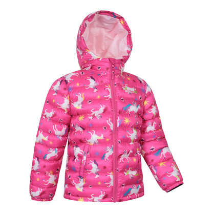 Dark Pink - Lifestyle - Mountain Warehouse Childrens-Kids Seasons Watercolour Padded Jacket