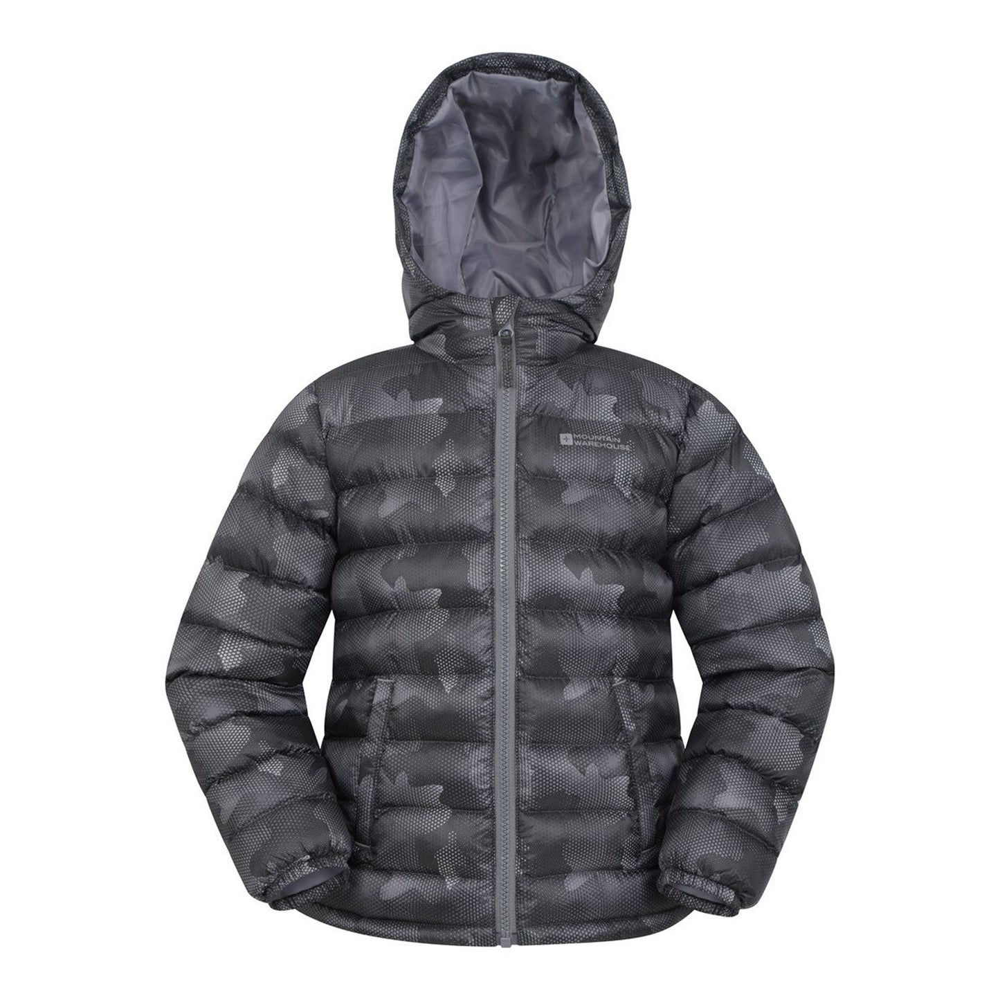 Charcoal - Front - Mountain Warehouse Childrens-Kids Seasons Watercolour Padded Jacket
