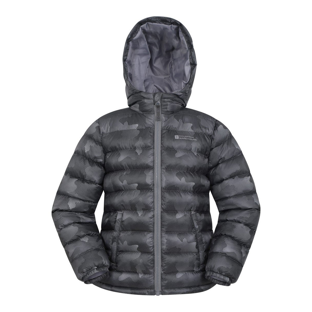 Charcoal - Front - Mountain Warehouse Childrens-Kids Seasons Watercolour Padded Jacket