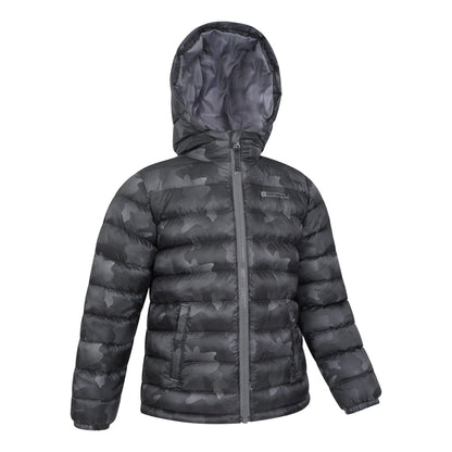 Charcoal - Back - Mountain Warehouse Childrens-Kids Seasons Watercolour Padded Jacket