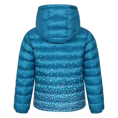Teal - Back - Mountain Warehouse Childrens-Kids Seasons Watercolour Padded Jacket