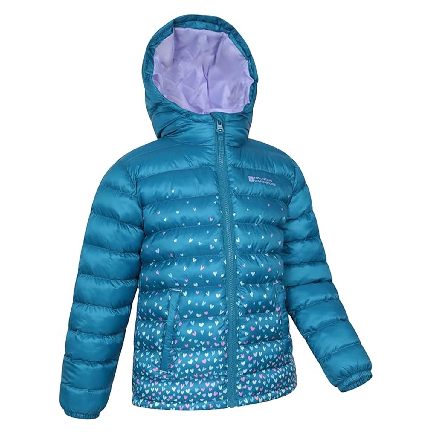Teal - Side - Mountain Warehouse Childrens-Kids Seasons Watercolour Padded Jacket