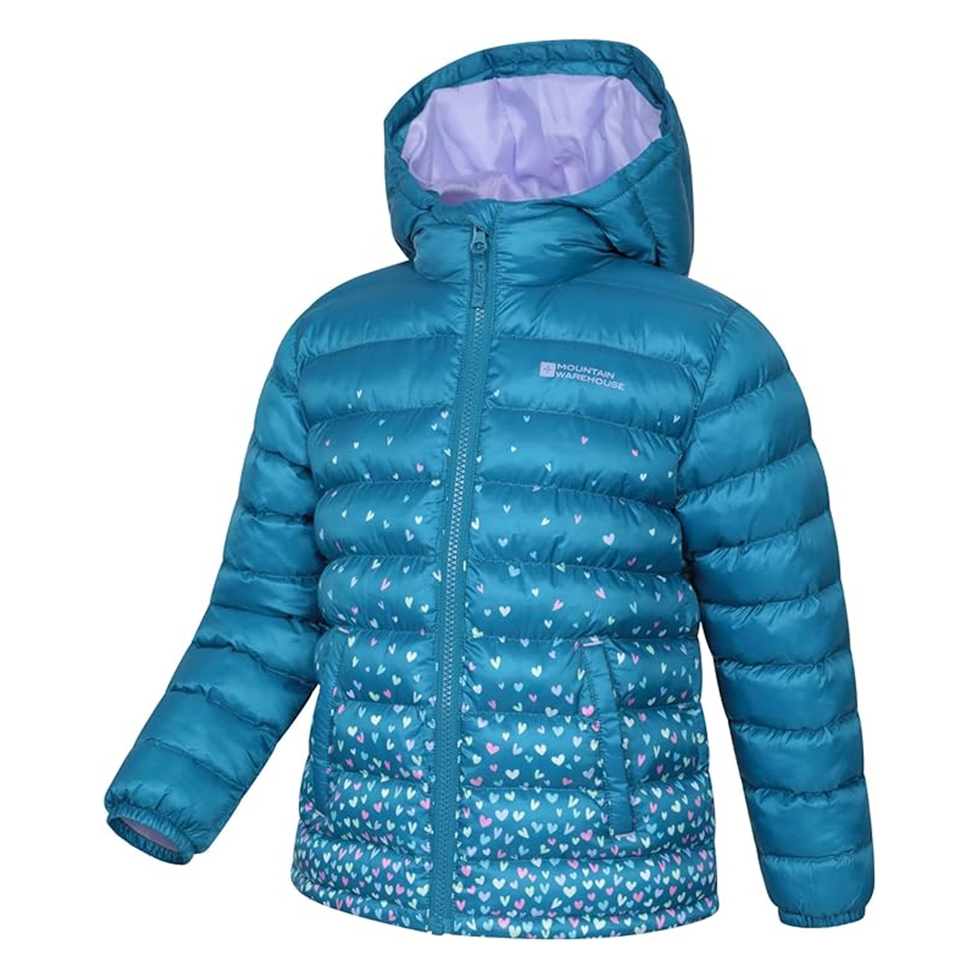 Teal - Lifestyle - Mountain Warehouse Childrens-Kids Seasons Watercolour Padded Jacket
