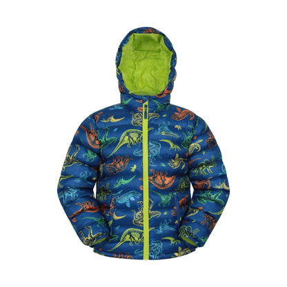 Dark Teal - Front - Mountain Warehouse Childrens-Kids Seasons Watercolour Padded Jacket