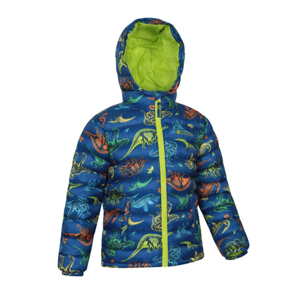 Dark Teal - Back - Mountain Warehouse Childrens-Kids Seasons Watercolour Padded Jacket