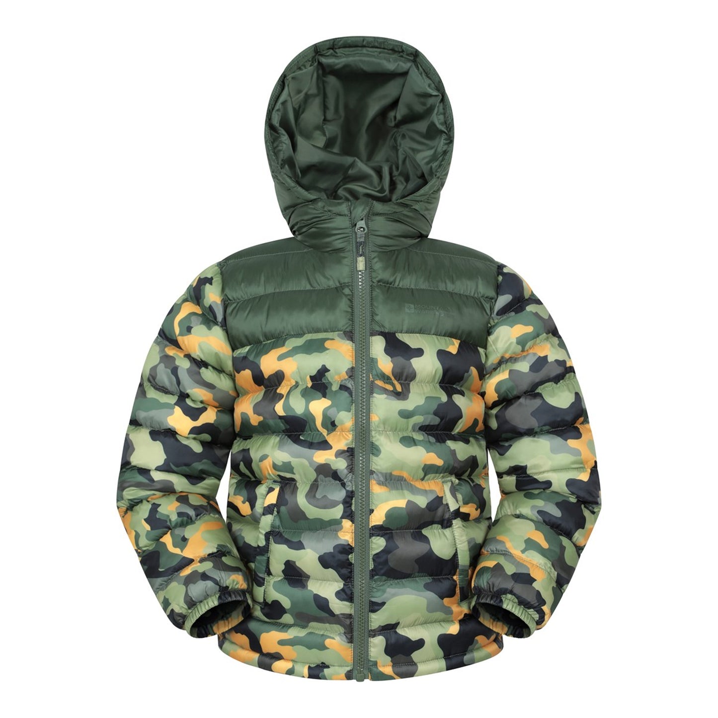 Dark Khaki - Front - Mountain Warehouse Childrens-Kids Seasons Watercolour Padded Jacket