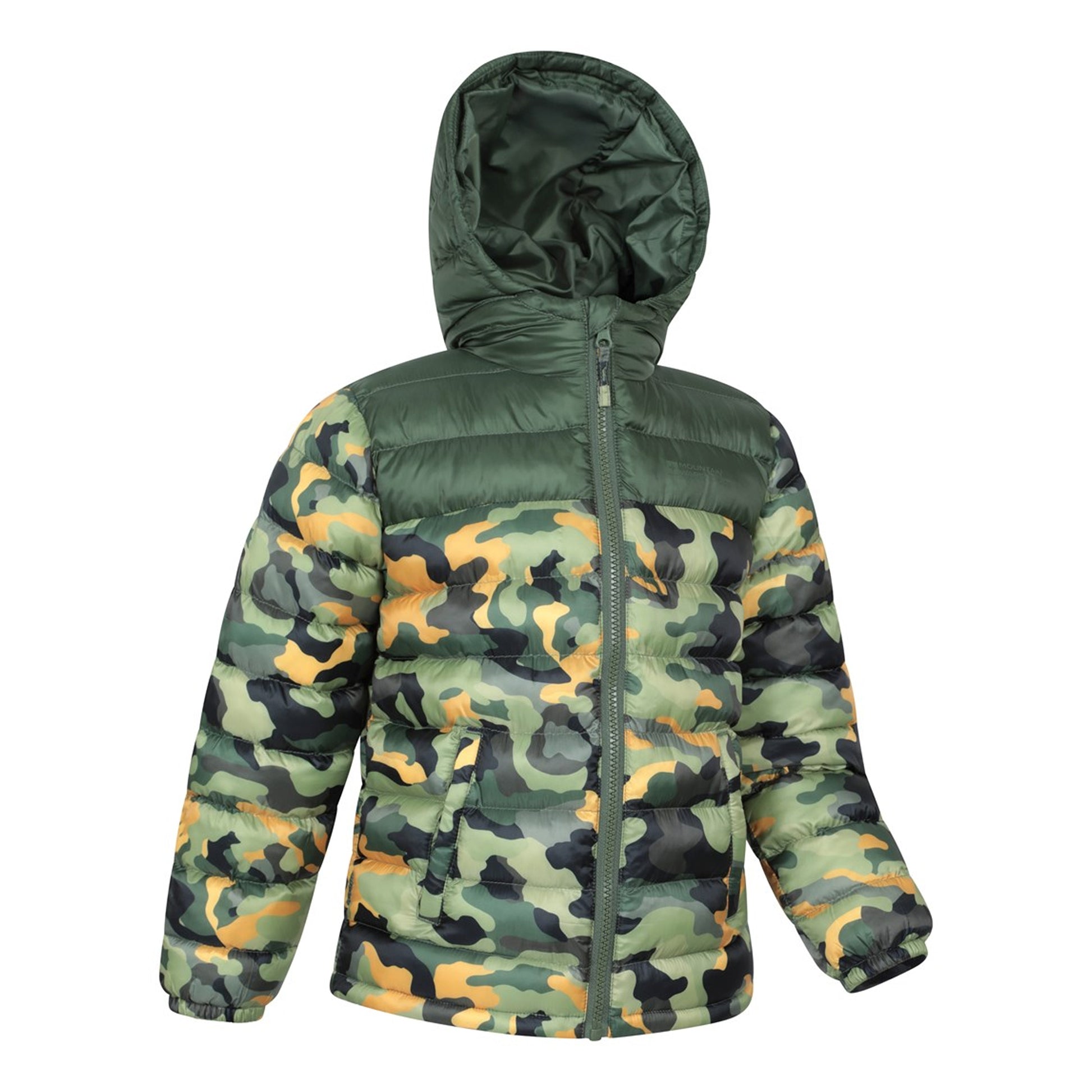 Dark Khaki - Back - Mountain Warehouse Childrens-Kids Seasons Watercolour Padded Jacket