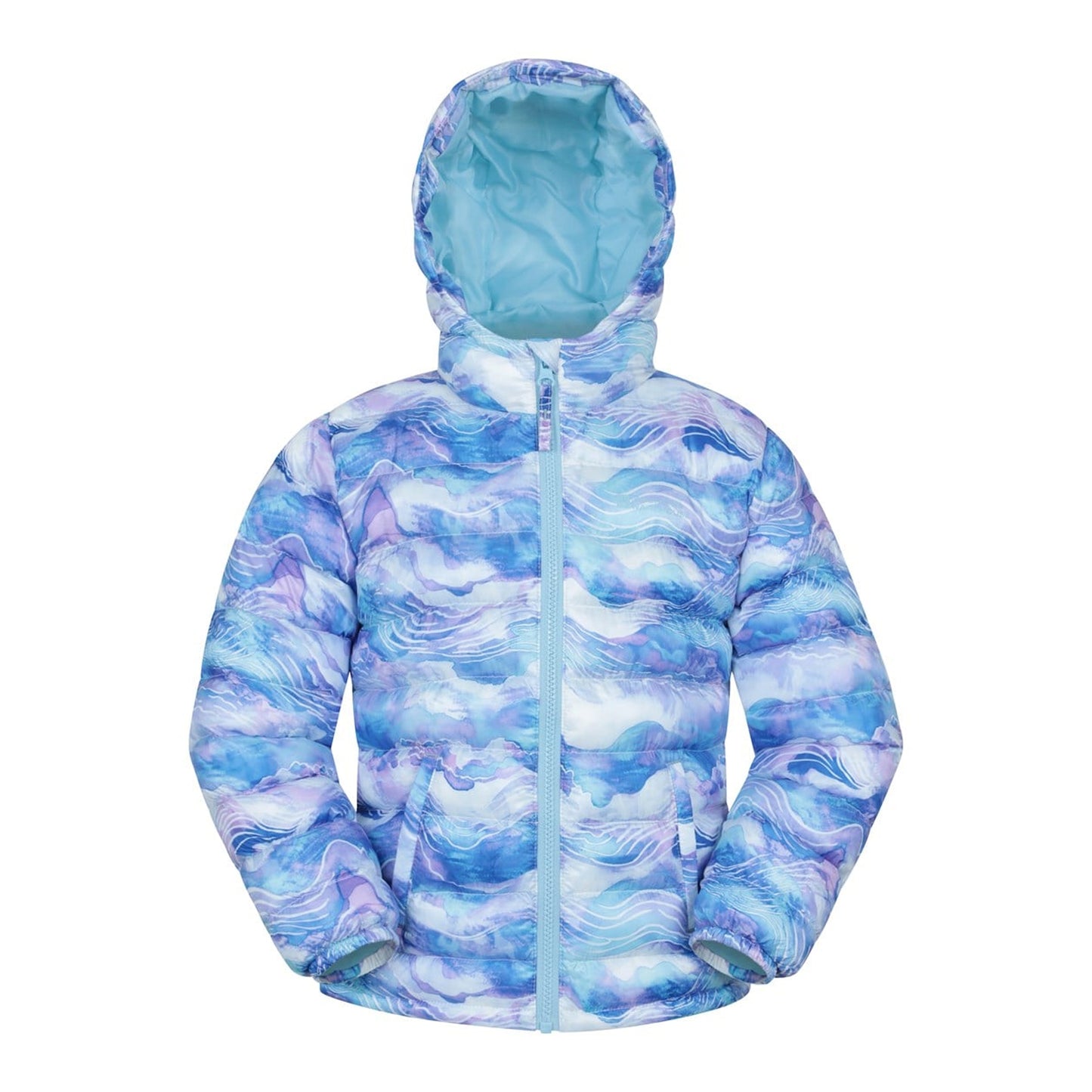 Pale Blue - Front - Mountain Warehouse Childrens-Kids Seasons Watercolour Padded Jacket