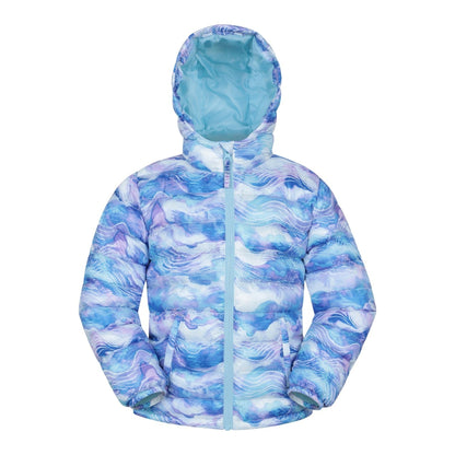Pale Blue - Front - Mountain Warehouse Childrens-Kids Seasons Watercolour Padded Jacket