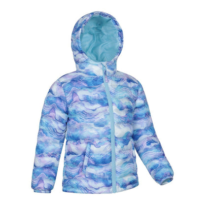 Pale Blue - Back - Mountain Warehouse Childrens-Kids Seasons Watercolour Padded Jacket