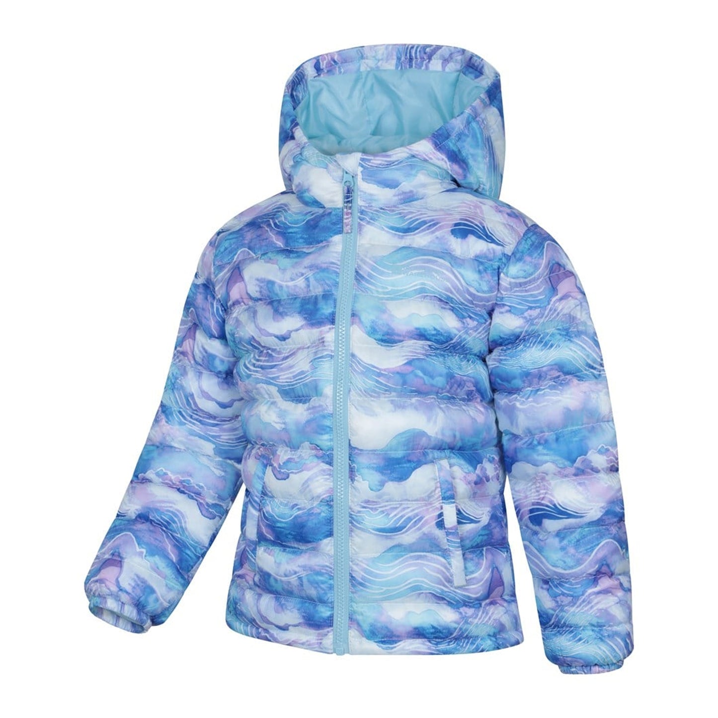Pale Blue - Lifestyle - Mountain Warehouse Childrens-Kids Seasons Watercolour Padded Jacket