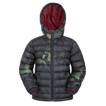 Jet Black - Front - Mountain Warehouse Childrens-Kids Seasons Watercolour Padded Jacket