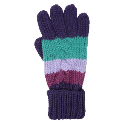 Purple - Pack Shot - Mountain Warehouse Childrens-Kids Chunky Knit Accessories Set