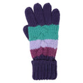 Purple - Pack Shot - Mountain Warehouse Childrens-Kids Chunky Knit Accessories Set
