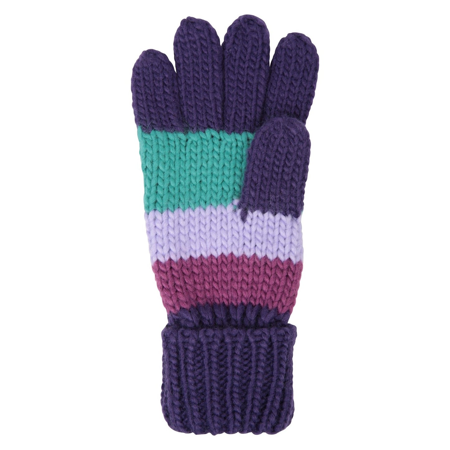 Purple - Close up - Mountain Warehouse Childrens-Kids Chunky Knit Accessories Set