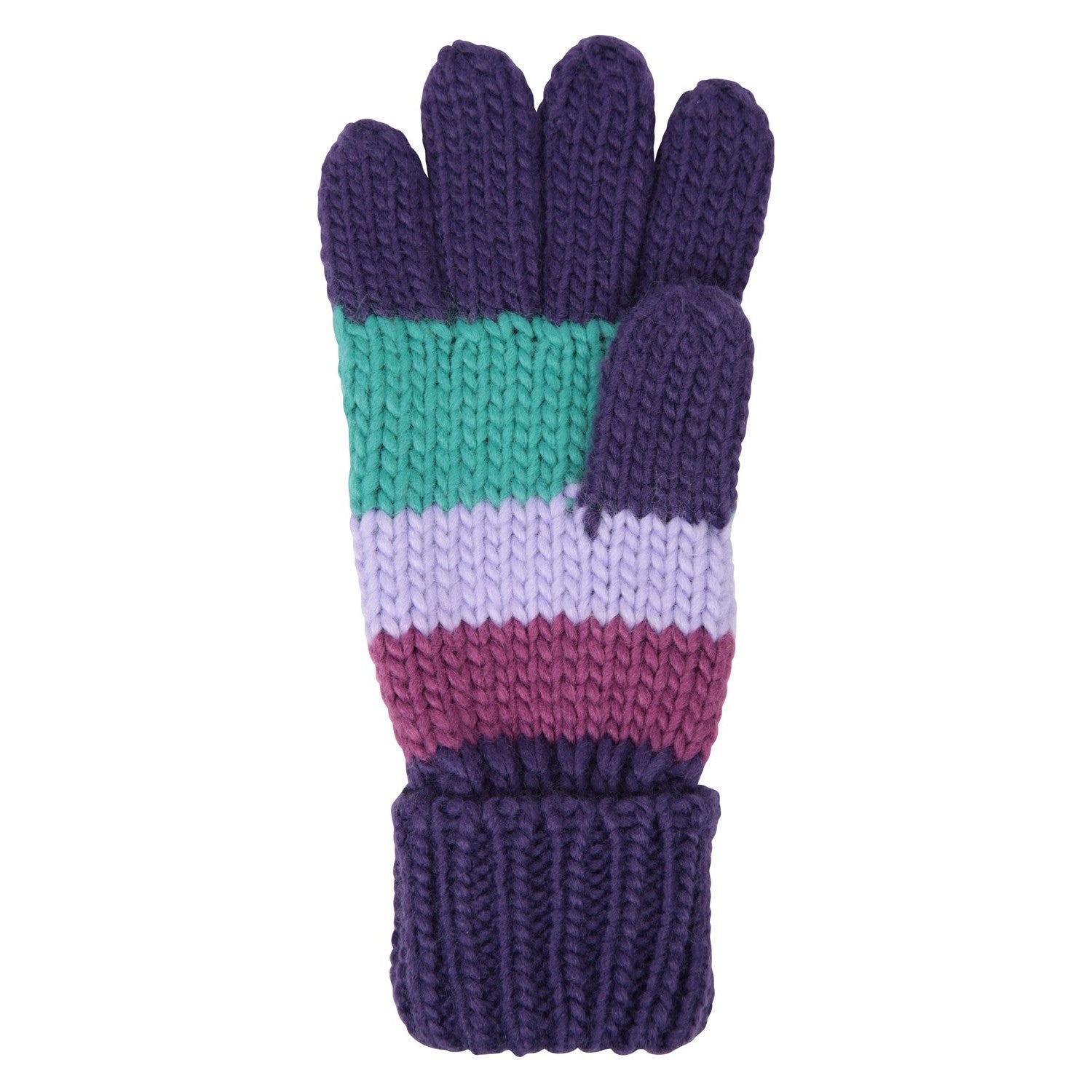 Purple - Close up - Mountain Warehouse Childrens-Kids Chunky Knit Accessories Set