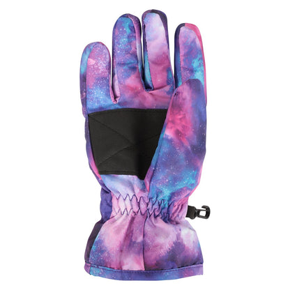Dark Purple - Back - Mountain Warehouse Childrens-Kids Printed Ski Gloves
