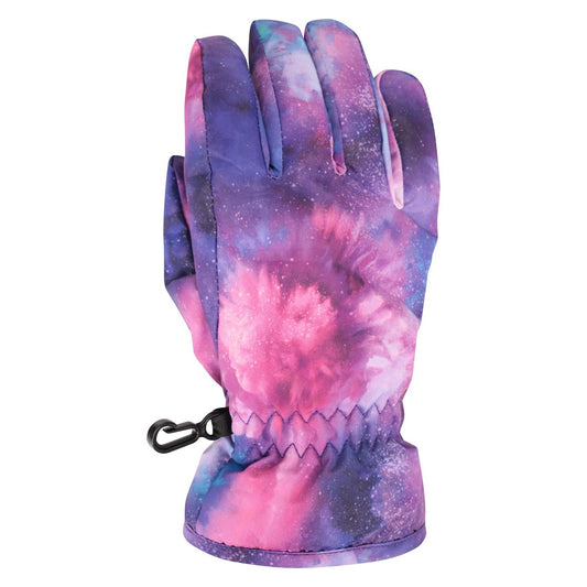 Dark Purple - Front - Mountain Warehouse Childrens-Kids Printed Ski Gloves