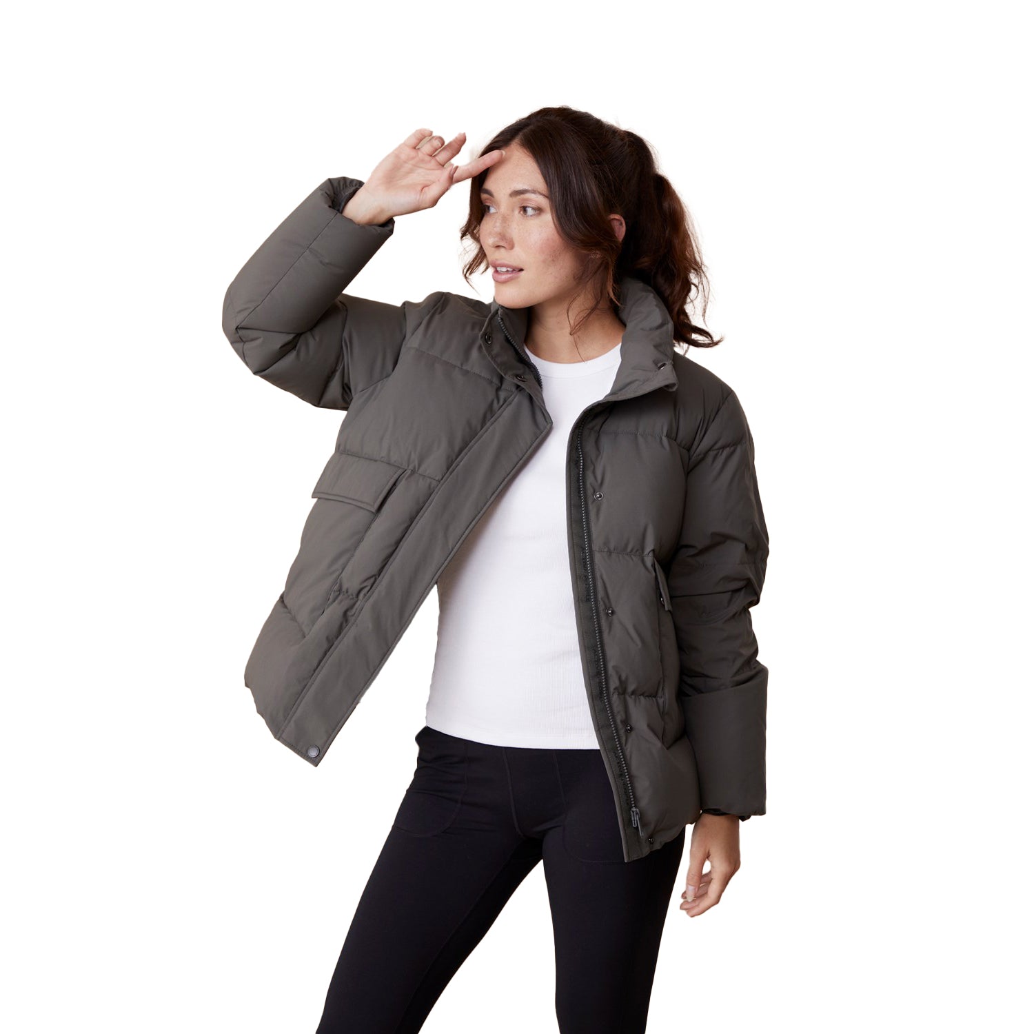 Khaki Green - Back - Active People Womens-Ladies Cosi Swing Padded Jacket