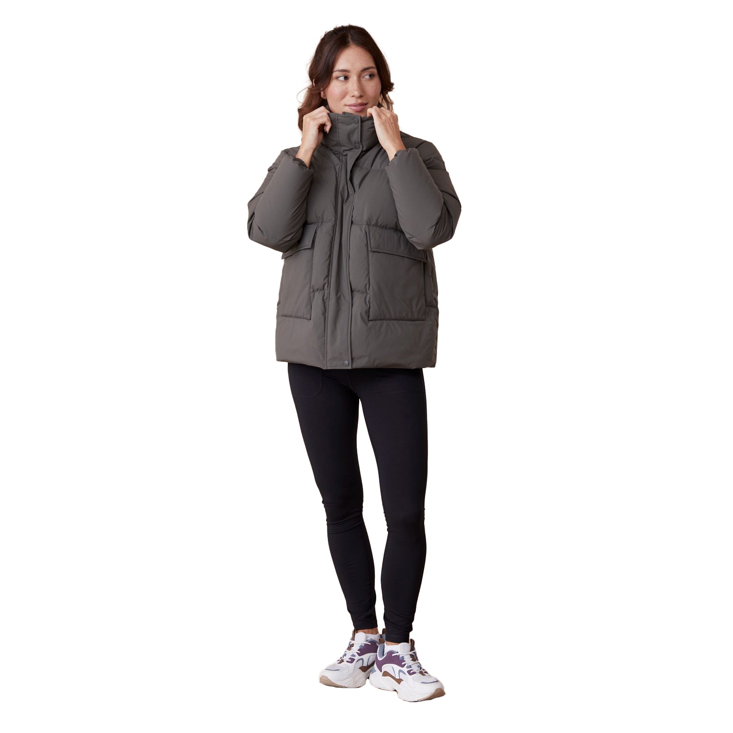 Khaki Green - Side - Active People Womens-Ladies Cosi Swing Padded Jacket