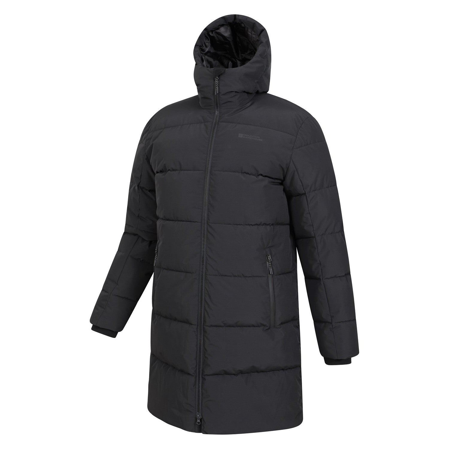 Black - Side - Mountain Warehouse Mens Vortex Longline Padded Jacket