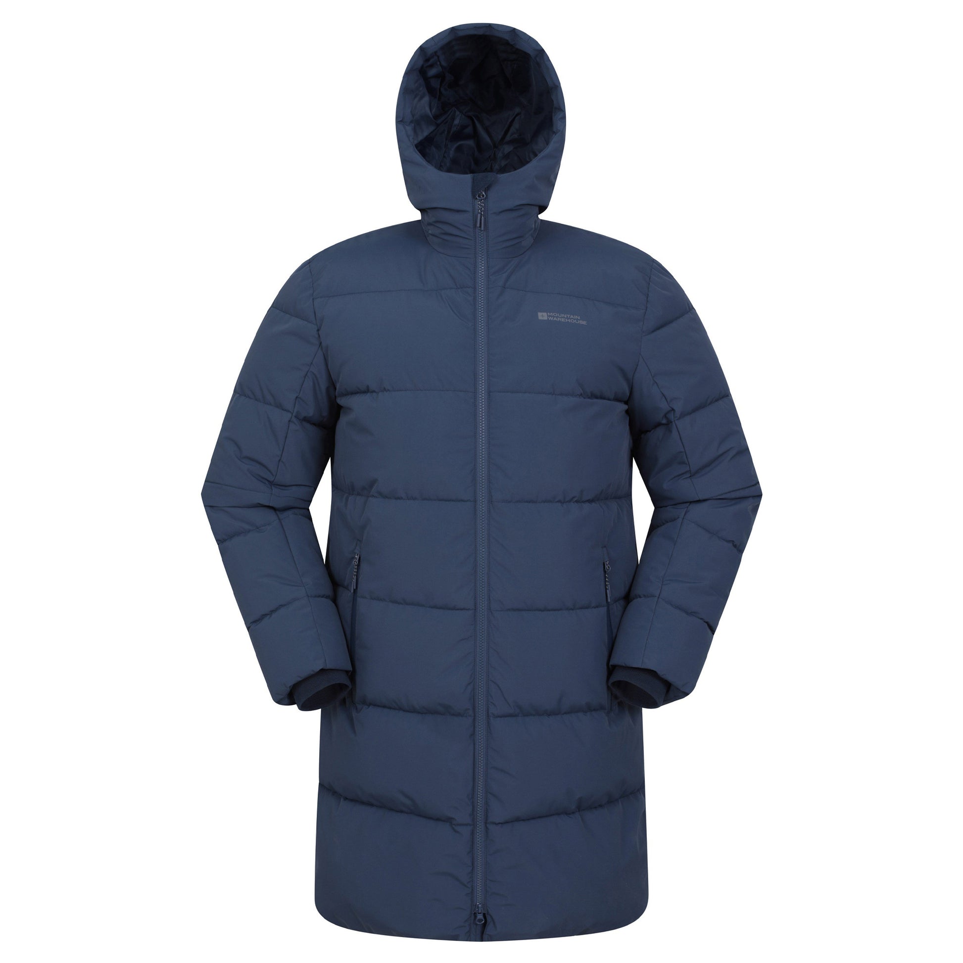 Navy - Front - Mountain Warehouse Mens Vortex Longline Padded Jacket