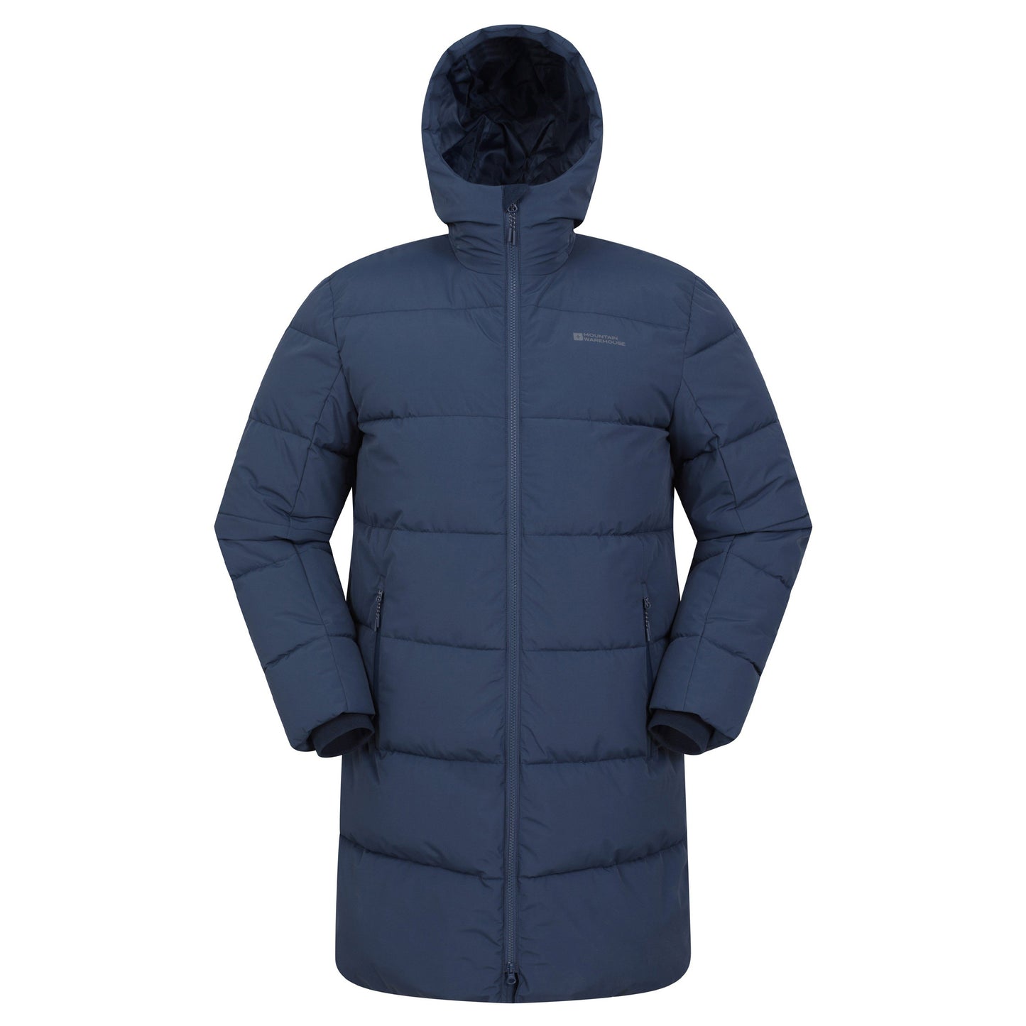 Navy - Front - Mountain Warehouse Mens Vortex Longline Padded Jacket