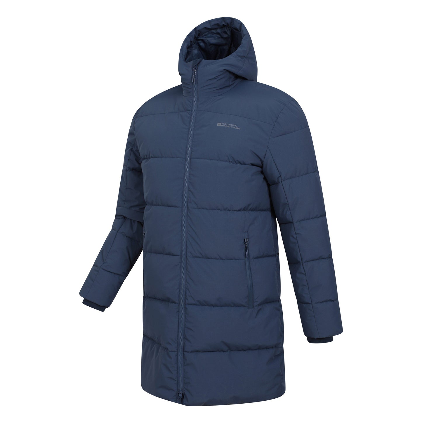 Navy - Side - Mountain Warehouse Mens Vortex Longline Padded Jacket