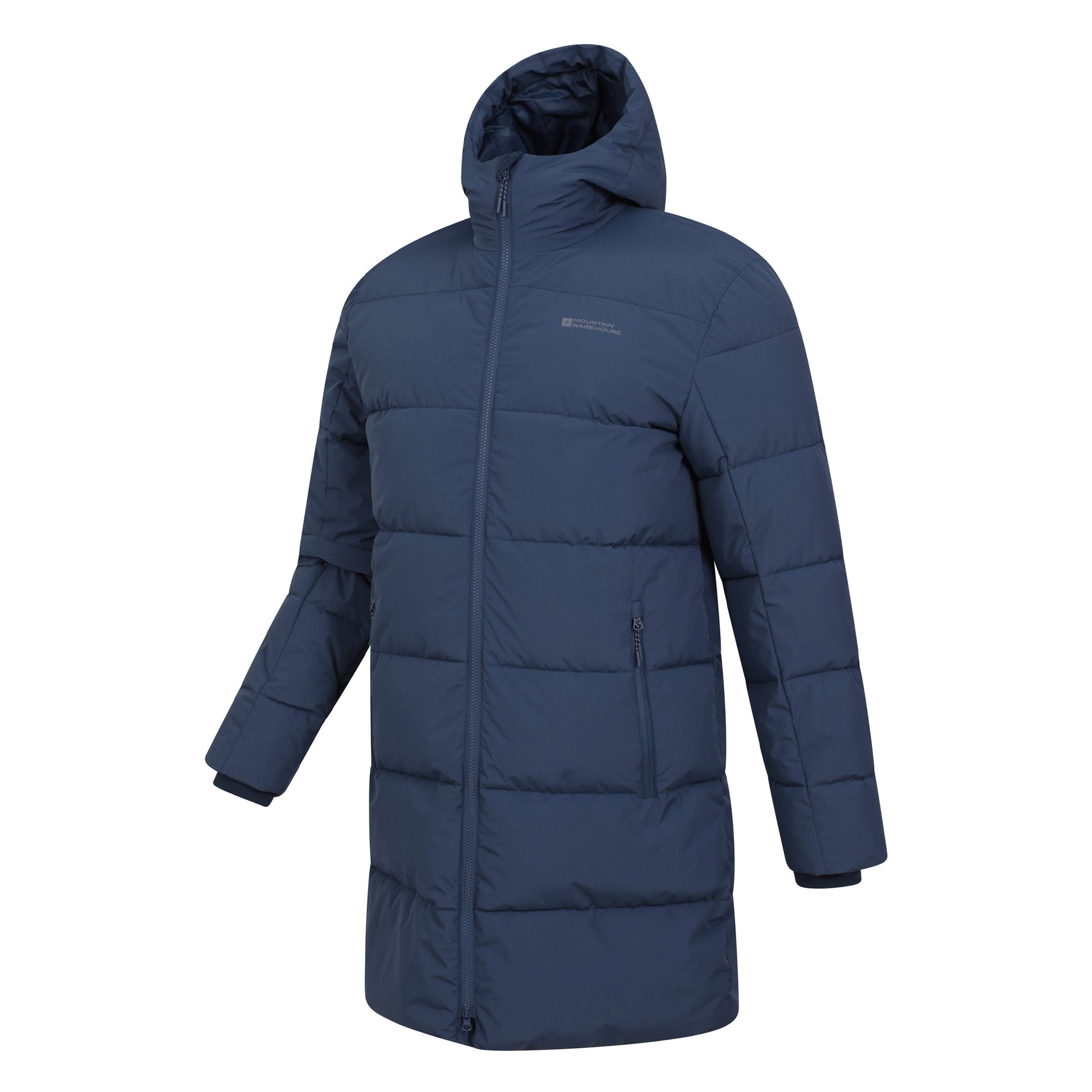 Navy - Side - Mountain Warehouse Mens Vortex Longline Padded Jacket