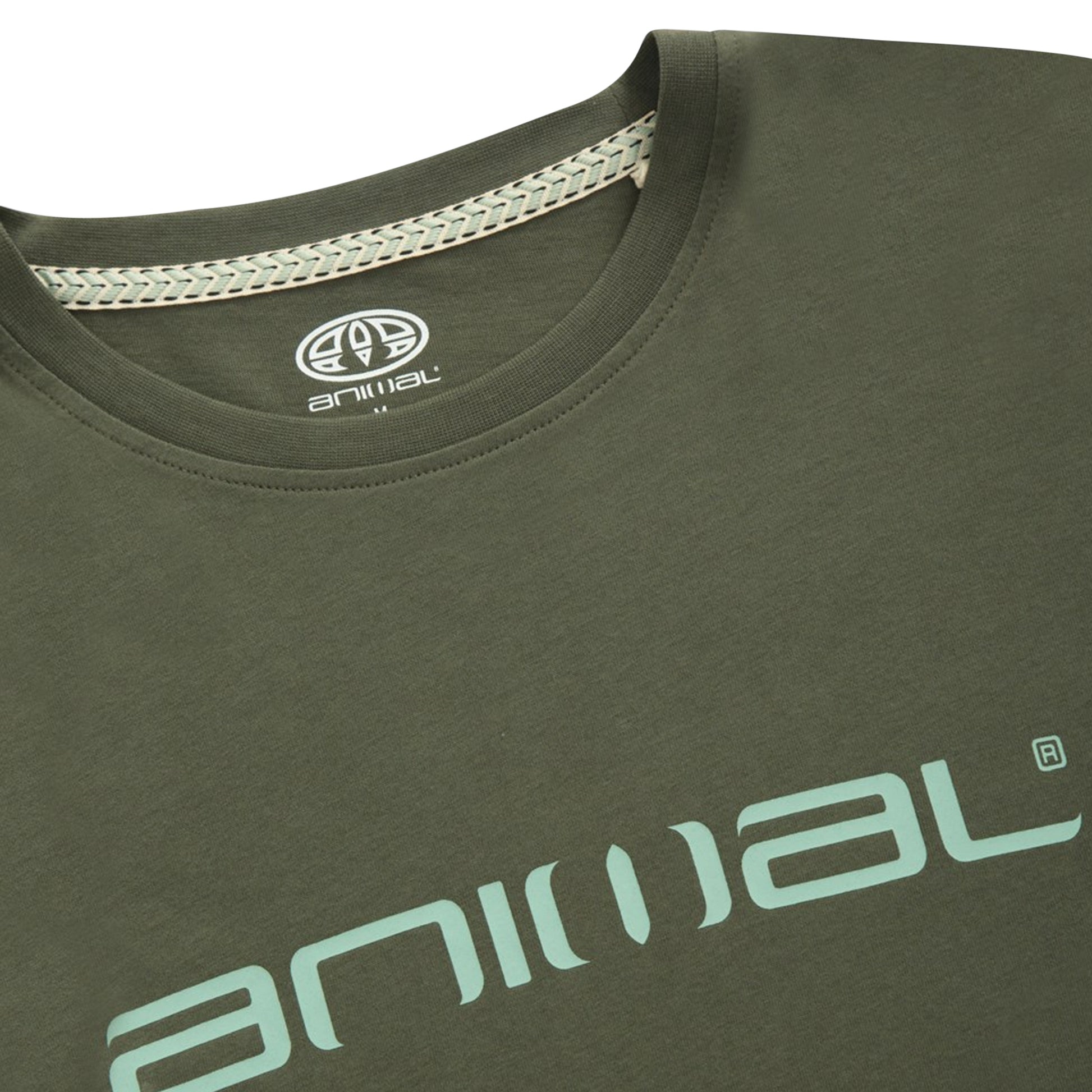 Khaki Green - Side - Animal Mens Classico Logo Organic Long-Sleeved T-Shirt