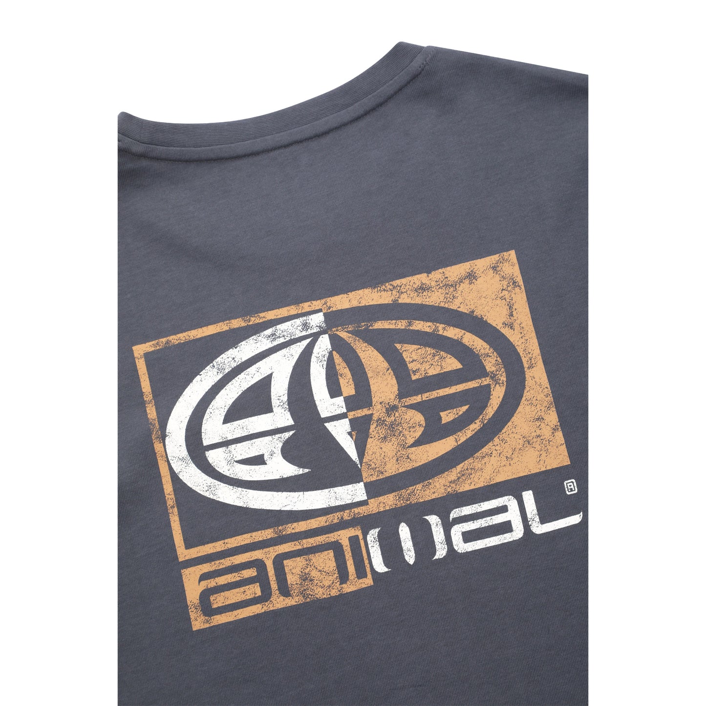 Dark Grey - Back - Animal Mens Tommy Back Print Organic Long-Sleeved T-Shirt