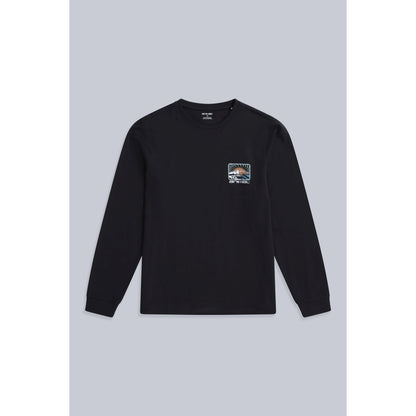 Black - Front - Animal Mens Tommy Back Print Organic Long-Sleeved T-Shirt