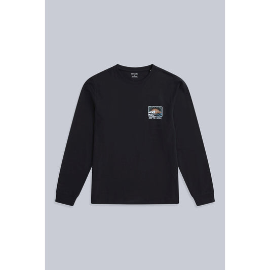 Black - Front - Animal Mens Tommy Back Print Organic Long-Sleeved T-Shirt