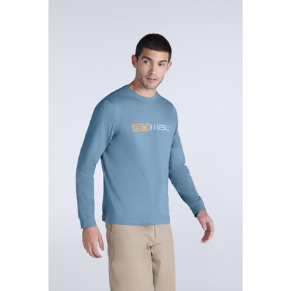 Blue - Front - Animal Mens Tommy Back Print Organic Long-Sleeved T-Shirt