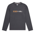 Dark Grey - Front - Animal Mens Tommy Back Print Organic Long-Sleeved T-Shirt