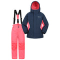Dark Blue - Front - Mountain Warehouse Childrens-Kids Ski Jacket & Trousers Set